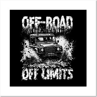 Off Road Off Limits black Posters and Art